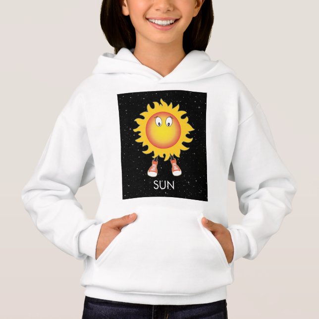 Die Sonne und die Sterne im Weltraum Hoodie (Vorderseite)