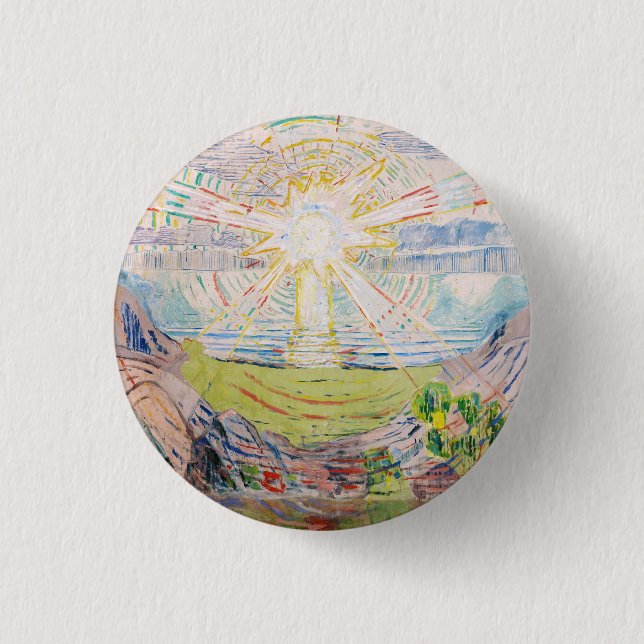 Die Sonne von Edvard Munch Button (Vorderseite)