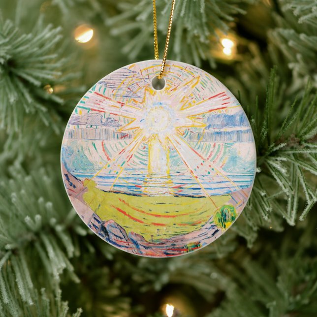 Die Sonne von Edvard Munch Keramik Ornament (Baum)