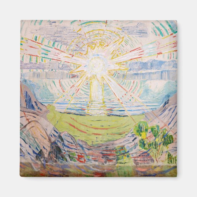 Die Sonne von Edvard Munch Magnet (Vorne)