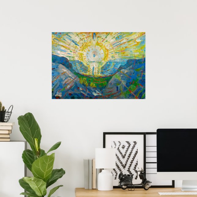 Die Sonne von Edvard Munch Poster (Heimbüro)