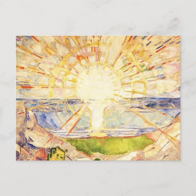 Die Sonne von Edvard Munch Postkarte (Vorderseite)