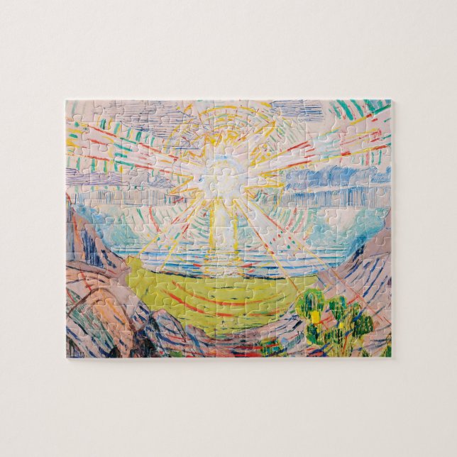 Die Sonne von Edvard Munch Puzzle (Horizontal)