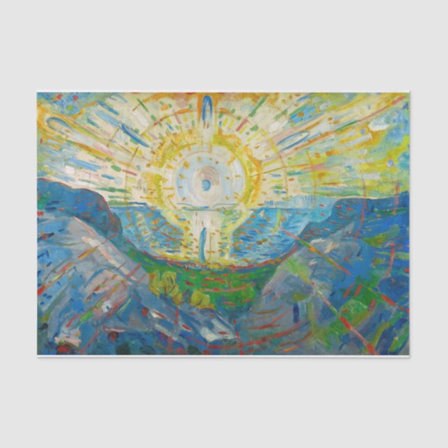 Die Sonne von Edvard Munch Seidenpapier (Vorderseite)