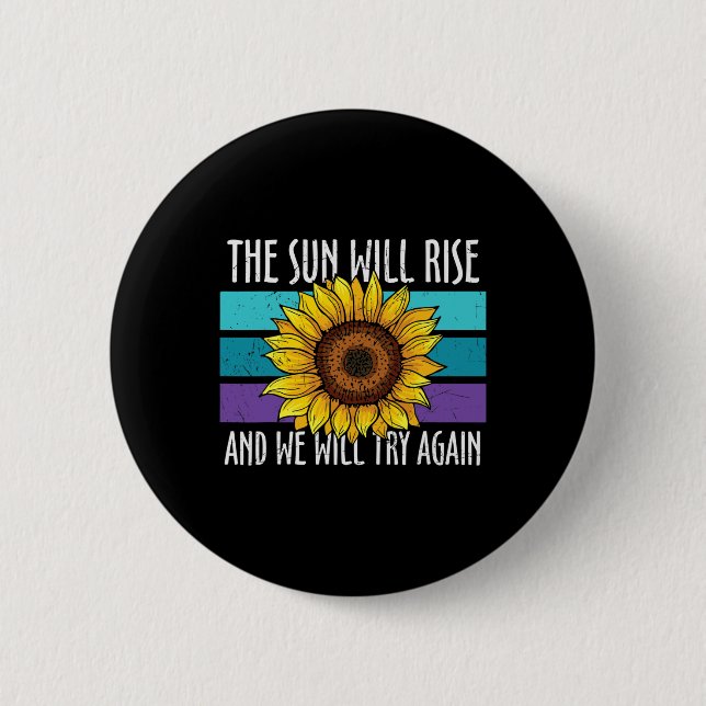 Die Sonne wird die Suizidprävention durch Sonnenbl Button (Vorderseite)