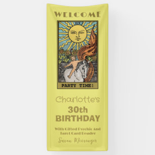 Die Sonnen-Tarotkarte Gelber Geburtstags-Hinterg Banner