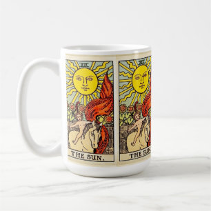 Die Sonnen-Tarotkarte Kunstwerk Vintage Rider-Wa Kaffeetasse