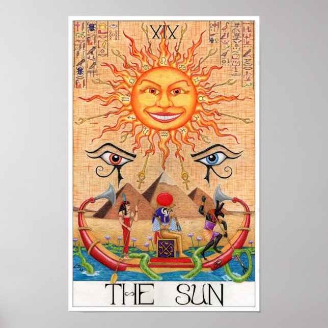 Die Sonnen-Tarotkarte Poster (Vorne)
