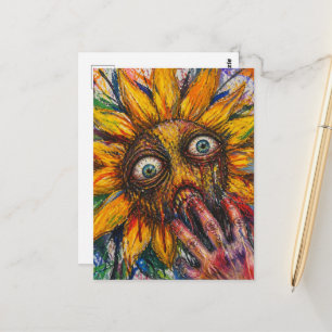 Die Sonnenblume beißt Postkarte