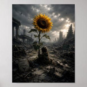 Die Sonnenblume im Ödland Poster