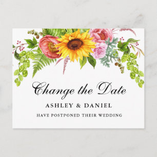 Die Sonnenblume im Wasser ändert das Datum Postkarte