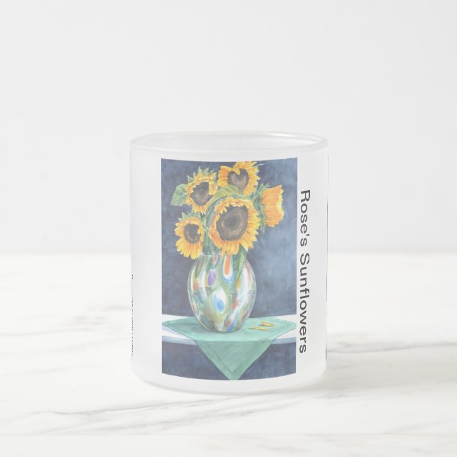 Die Sonnenblume-Tasse der Rose Mattglastasse (Mittel)