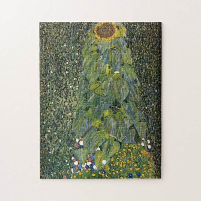 Die Sonnenblume von Gustav Klimt Puzzle (Vertikal)