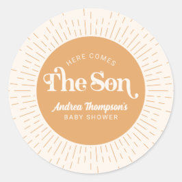 Die Sonnenschein-Dusche kommt von Son Boy Bay Runder Aufkleber