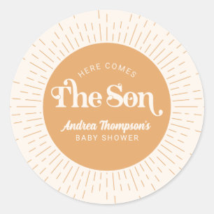 Die Sonnenschein-Dusche kommt von Son Boy Bay Runder Aufkleber