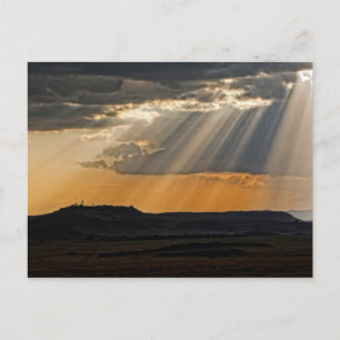 Die Sonnenstrahlen am Masai Mara. Postkarte