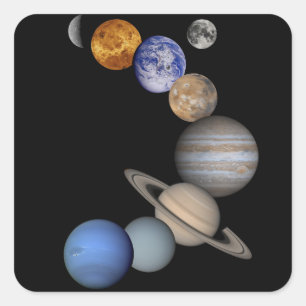 Die Sonnensystemstrecke unsere Planeten Quadratischer Aufkleber