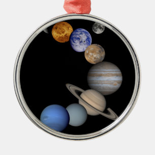 Die Sonnensystemstrecke unsere Planeten Silbernes Ornament