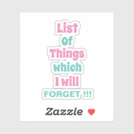 Die sonnige Erinnerung für vergessene Menschen ver Aufkleber