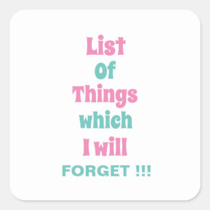 Die sonnige Erinnerung für vergessene Menschen ver Quadratischer Aufkleber