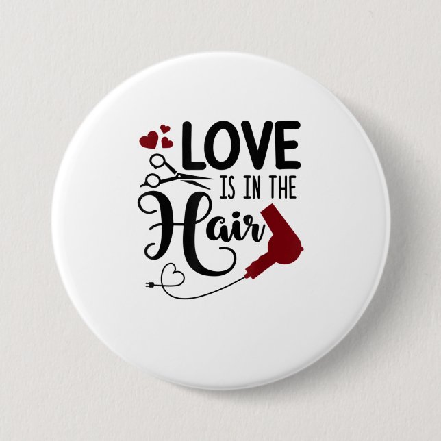 Die sonnige Liebe befindet sich im Friseur-Dresser Button (Vorderseite)