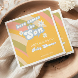 Die sonnige Retro Pastel kommt hier zur Son Baby D Serviette