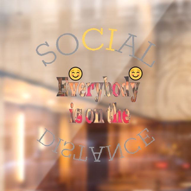 Die sonnige soziale Entfernung Fensteraufkleber (Blatt 2)