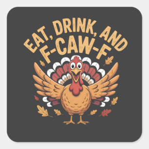 Die sonnige Türkei isst Getränke und Kajak-F-Kaste Quadratischer Aufkleber