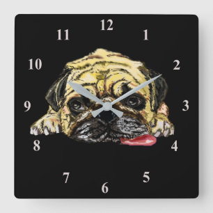 Die sonnige Uhr mit dem Mops Hund - Benutzerdefini