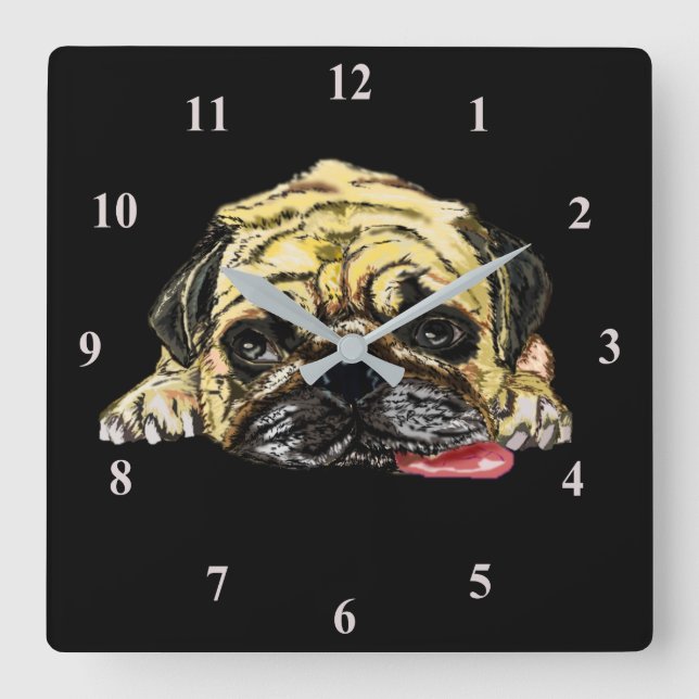 Die sonnige Uhr mit dem Mops Hund - Benutzerdefini (Vorderseite)