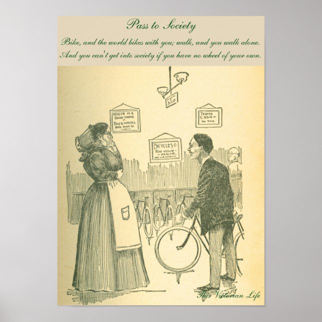 Die sonnige Viktorianische Radszene Poster (Vorne)