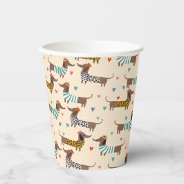 Die sonnigen Dackeln in Hats und Sweatern Pappbecher