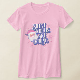 Die sonnigen Nächte langweilen Winking Emoji Santa T-Shirt