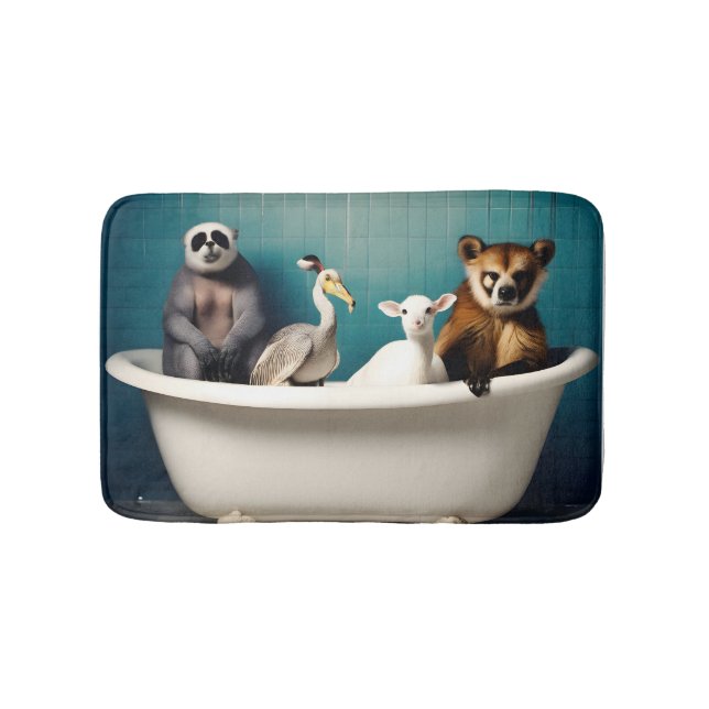 Die sonnigen Tiere im Badezimmer Badematte (Vorderseite)