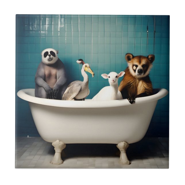 Die sonnigen Tiere im Badezimmer Fliese (Vorderseite)