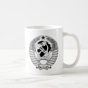 Die Sowjetunions-Wappen Schwarzes u. Weiß Kaffeetasse