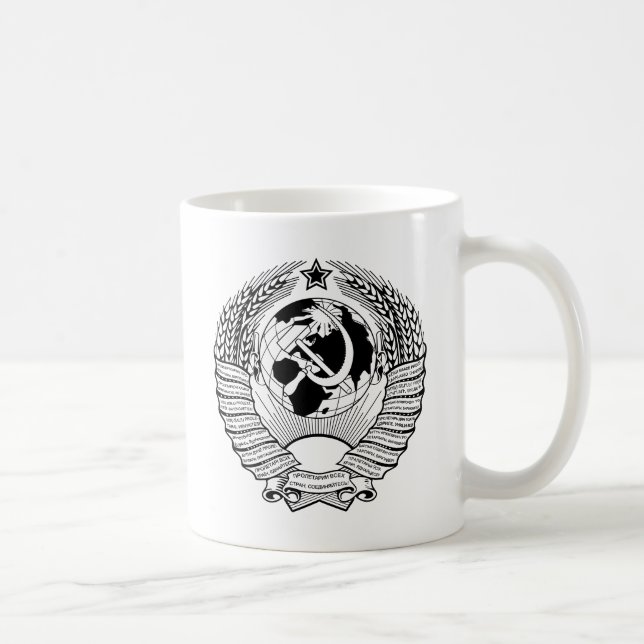 Die Sowjetunions-Wappen Schwarzes u. Weiß Kaffeetasse (Rechts)