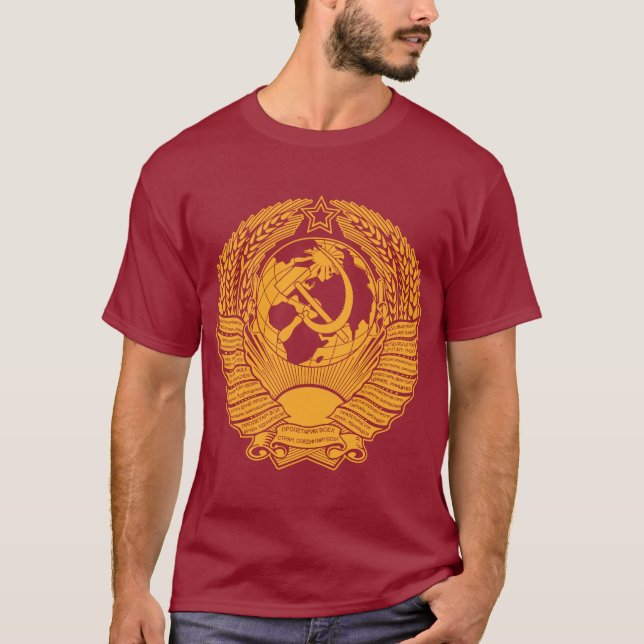 Die Sowjetunions-Wappen winden Vintagen Russen T-Shirt (Vorderseite)