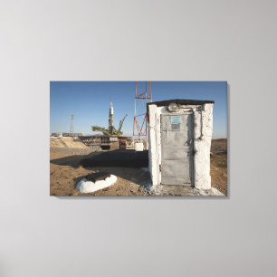 Die Soyuz Rakete kurz nach Ankunft Leinwanddruck