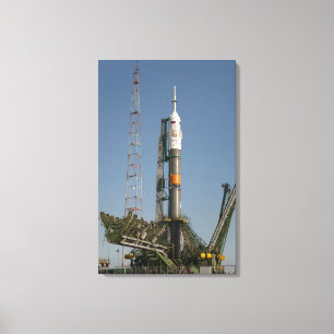 Die Soyuz Rakete kurz nach Ankunft Leinwanddruck