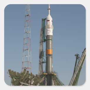 Die Soyuz Rakete kurz nach Ankunft Quadratischer Aufkleber