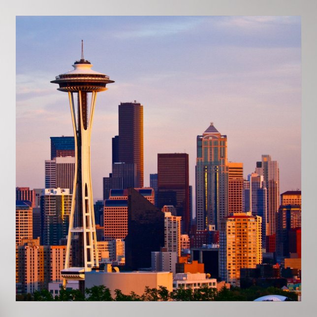 Die Space Needle ist ein Turm in Seattle Poster (Vorne)