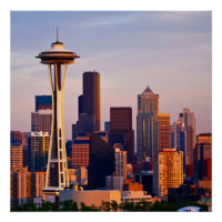 Die Space Needle ist ein Turm in Seattle