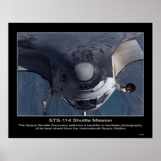 Die Space Shuttle Discovery führt einen Rückschlag Poster
