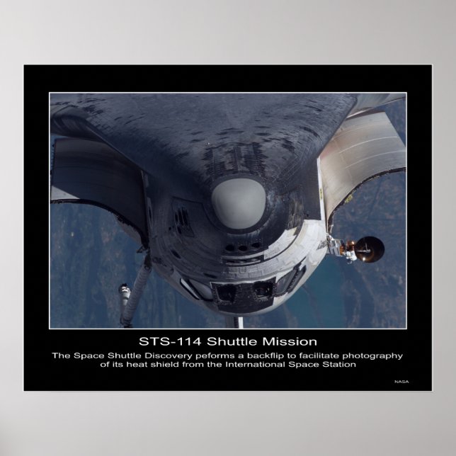 Die Space Shuttle Discovery führt einen Rückschlag Poster (Vorne)