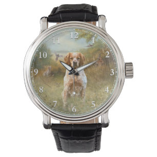 Die Spaniels der Bretagne, die Bretagne, Armbanduhr