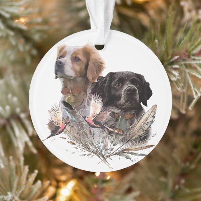 Die Spaniels der Bretagne, die Bretagne, Ornament (Baum)