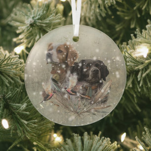 Die Spaniels der Bretagne, die Bretagne, Ornament Aus Glas