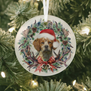Die Spaniels in der Bretagne, Weihnachten Ornament Aus Glas