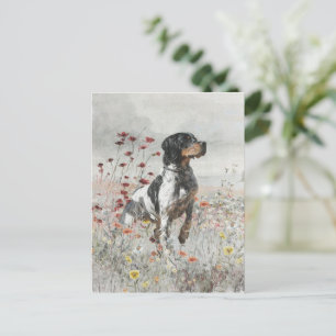 Die Spanier aus der Bretagne jagen auf dem Feld Postkarte